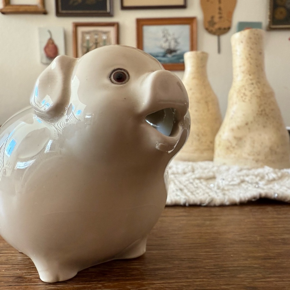 Vintage Fitz and Floyd Cream Pig Creamer